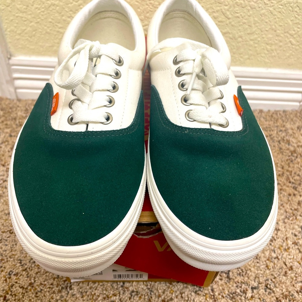 Vans Green and White Sneakers